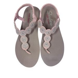 Skechers Meditation Vegan Sling Back Sandals-Stars and Sparkle Pink Size 11